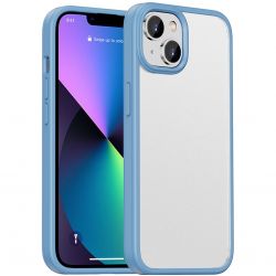 Mobigear Crystal - Coque Apple iPhone 14 Plus Coque Arrière Rigide Antichoc - Transparent / Bleu